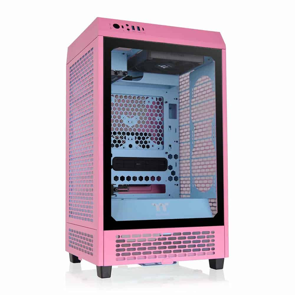 Thermaltake The Tower 200 Bubble Pink Mini Chassis Tempered Glass PC Gaming Case